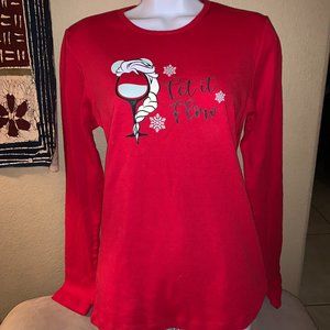 Bella Ladies' Jersey Long-Sleeve T-Shirt ~ Disney ~ Let it Flow ~ Frozen NEW